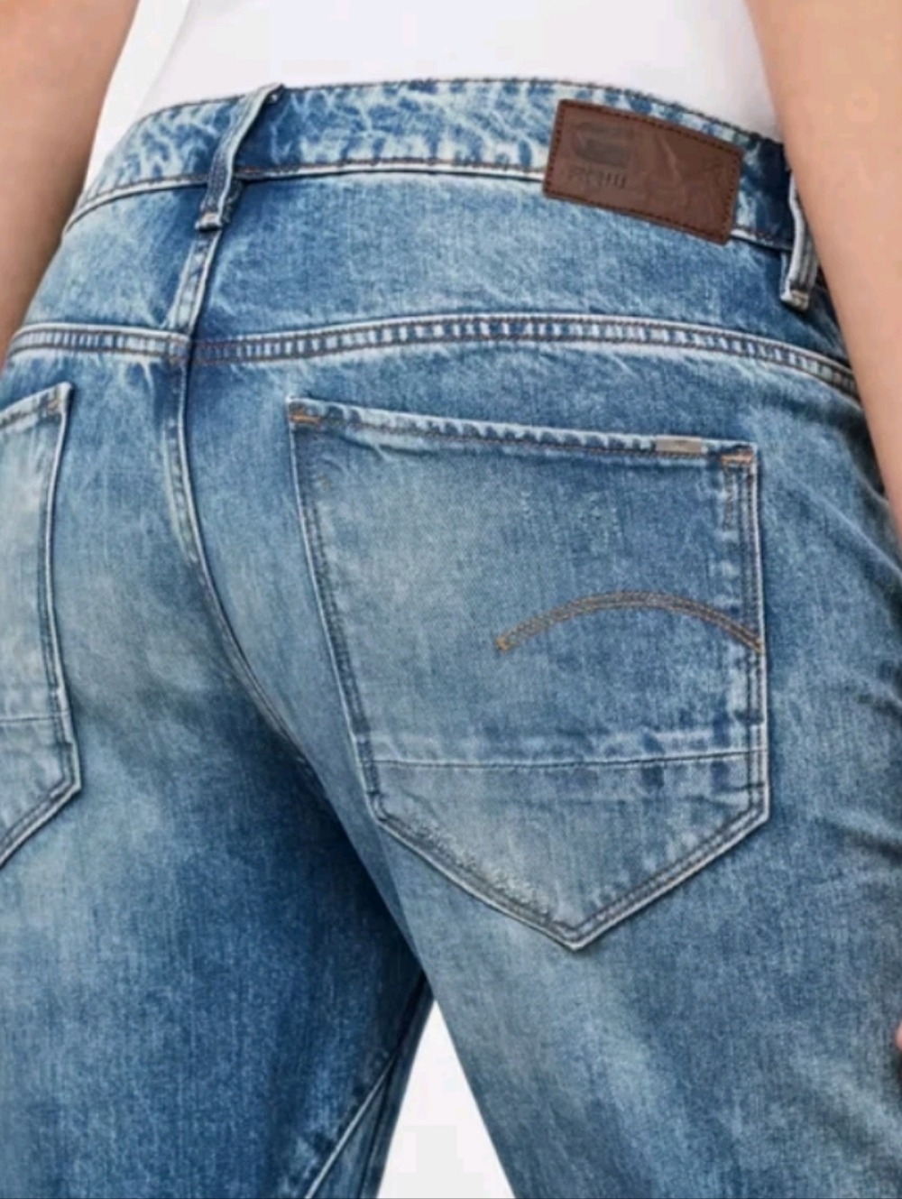 G-Star Raw Arc 3D Low Boyfriend WMN Tapeted Leg Blue Washed Jeans Size W33-L32 - Picture 3 of 13